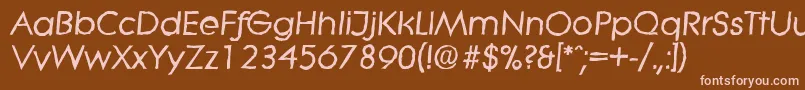 Czcionka LiteraantiqueBolditalic – różowe czcionki na brązowym tle
