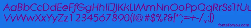 Czcionka LiteraantiqueBolditalic – fioletowe czcionki na niebieskim tle
