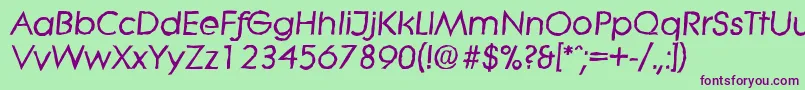 LiteraantiqueBolditalic-fontti – violetit fontit vihreällä taustalla