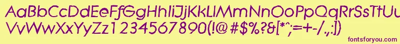 LiteraantiqueBolditalic-fontti – violetit fontit keltaisella taustalla