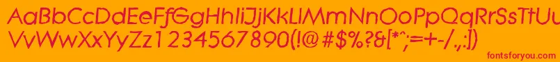 LiteraantiqueBolditalic Font – Red Fonts on Orange Background