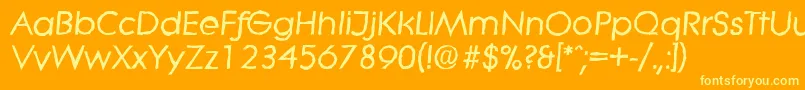LiteraantiqueBolditalic-Schriftart – Gelbe Schriften auf orangefarbenem Hintergrund