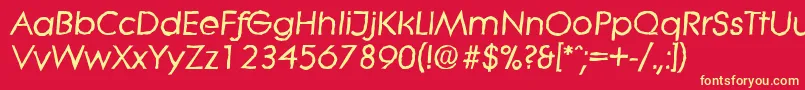 LiteraantiqueBolditalic-Schriftart – Gelbe Schriften auf rotem Hintergrund