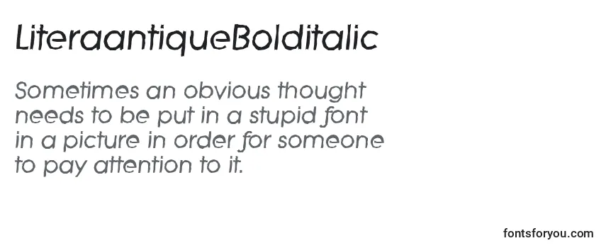 Review of the LiteraantiqueBolditalic Font