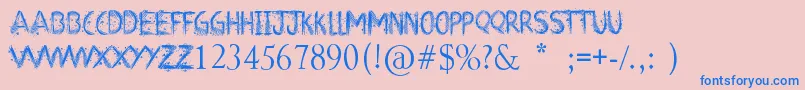 Police ArtClass – polices bleues sur fond rose
