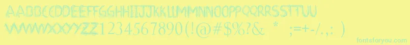 ArtClass Font – Green Fonts on Yellow Background