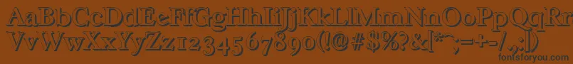 CasablancashadowMediumRegular-Schriftart – Schwarze Schriften auf braunem Hintergrund
