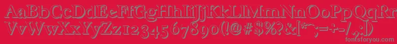 CasablancashadowMediumRegular Font – Gray Fonts on Red Background