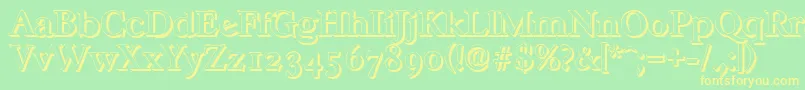 CasablancashadowMediumRegular Font – Yellow Fonts on Green Background