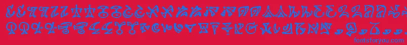 DarkartsBb Font – Blue Fonts on Red Background