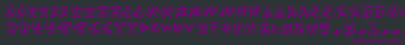 DarkartsBb-fontti – violetit fontit mustalla taustalla