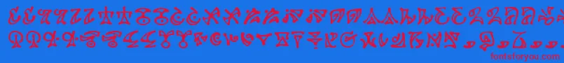 DarkartsBb Font – Red Fonts on Blue Background