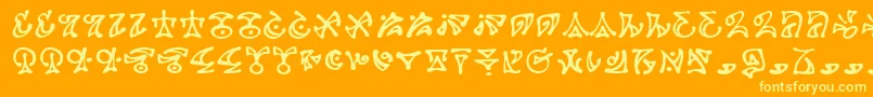 フォントDarkartsBb – オレンジの背景に黄色の文字
