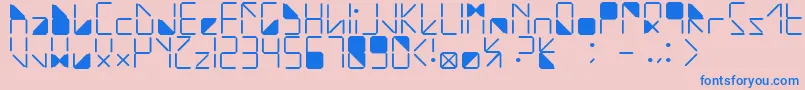 WaterInMyCasio-Schriftart – Blaue Schriften auf rosa Hintergrund