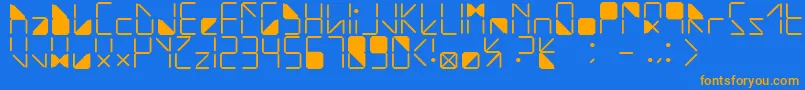 WaterInMyCasio Font – Orange Fonts on Blue Background
