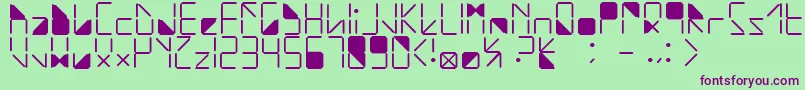 WaterInMyCasio Font – Purple Fonts on Green Background