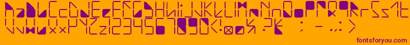 WaterInMyCasio Font – Purple Fonts on Orange Background