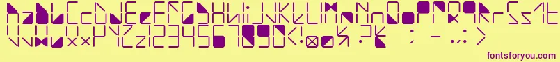 WaterInMyCasio Font – Purple Fonts on Yellow Background