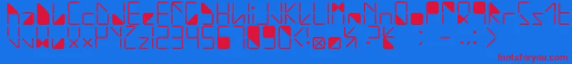 WaterInMyCasio Font – Red Fonts on Blue Background