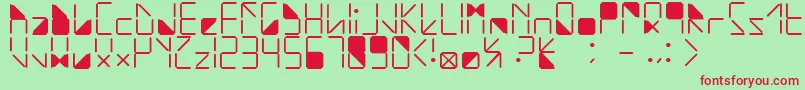 WaterInMyCasio Font – Red Fonts on Green Background