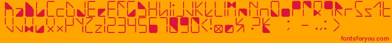 WaterInMyCasio Font – Red Fonts on Orange Background