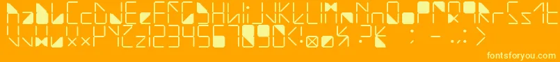 WaterInMyCasio Font – Yellow Fonts on Orange Background
