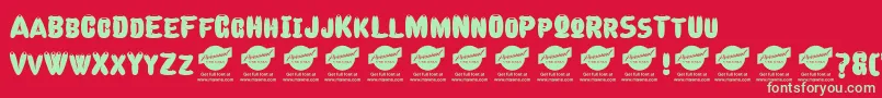 CelebraterPersonalUseDemo Font – Green Fonts on Red Background