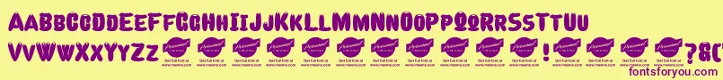 CelebraterPersonalUseDemo Font – Purple Fonts on Yellow Background
