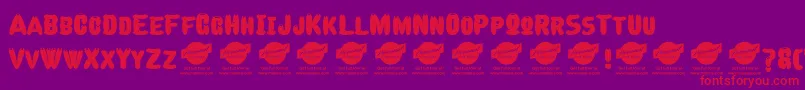 CelebraterPersonalUseDemo-Schriftart – Rote Schriften auf violettem Hintergrund