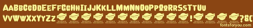 CelebraterPersonalUseDemo Font – Yellow Fonts on Brown Background