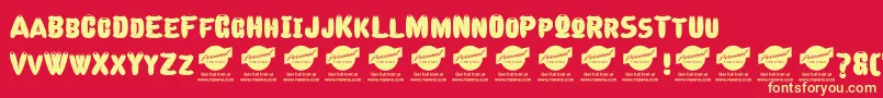 CelebraterPersonalUseDemo Font – Yellow Fonts on Red Background