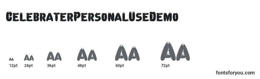 CelebraterPersonalUseDemo Font Sizes