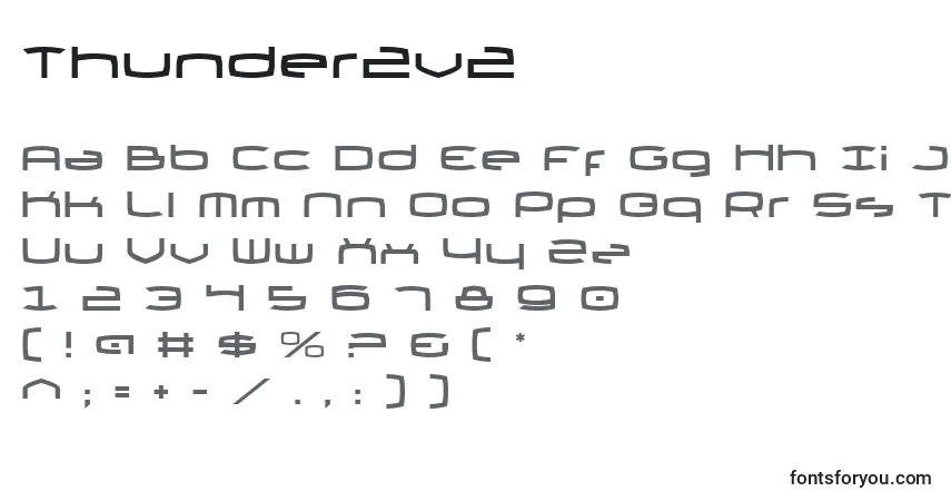 Czcionka Thunder2v2 – alfabet, cyfry, specjalne znaki