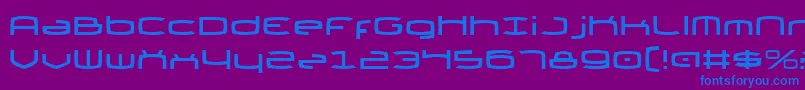 Thunder2v2-Schriftart – Blaue Schriften auf violettem Hintergrund
