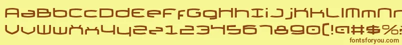 フォントThunder2v2 – 茶色の文字が黄色の背景にあります。