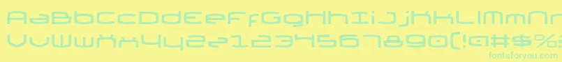 Thunder2v2-Schriftart – Grüne Schriften auf gelbem Hintergrund