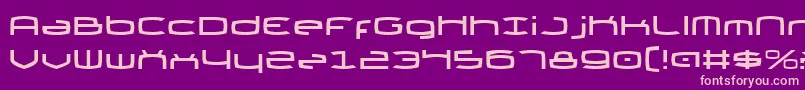 Thunder2v2-fontti – vaaleanpunaiset fontit violetilla taustalla