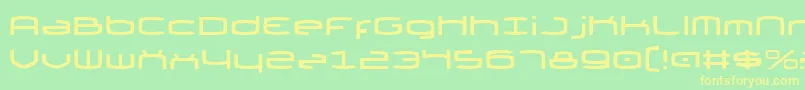 Thunder2v2-Schriftart – Gelbe Schriften auf grünem Hintergrund
