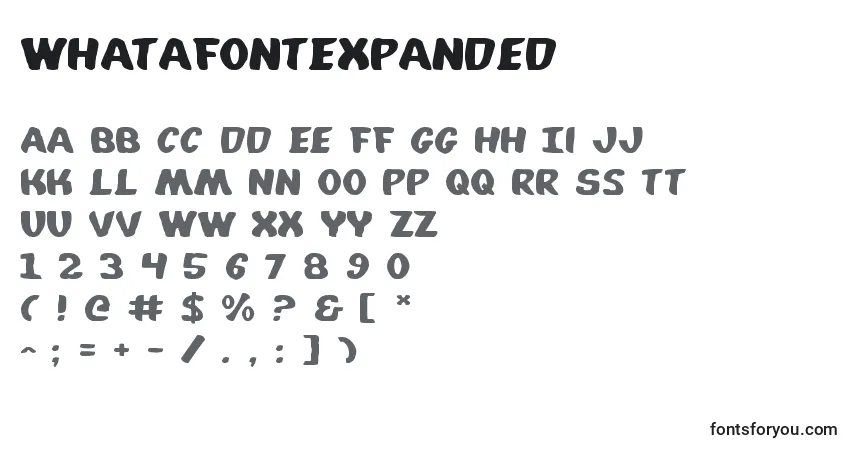 WhatafontExpanded Font – alphabet, numbers, special characters