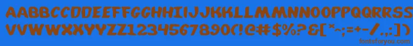 WhatafontExpanded Font – Brown Fonts on Blue Background