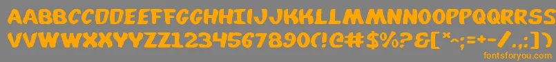 フォントWhatafontExpanded – オレンジの文字は灰色の背景にあります。