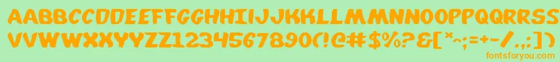 WhatafontExpanded Font – Orange Fonts on Green Background