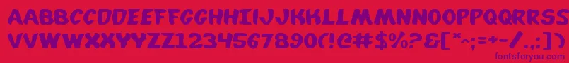 WhatafontExpanded Font – Purple Fonts on Red Background