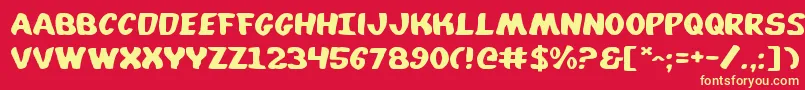 WhatafontExpanded Font – Yellow Fonts on Red Background