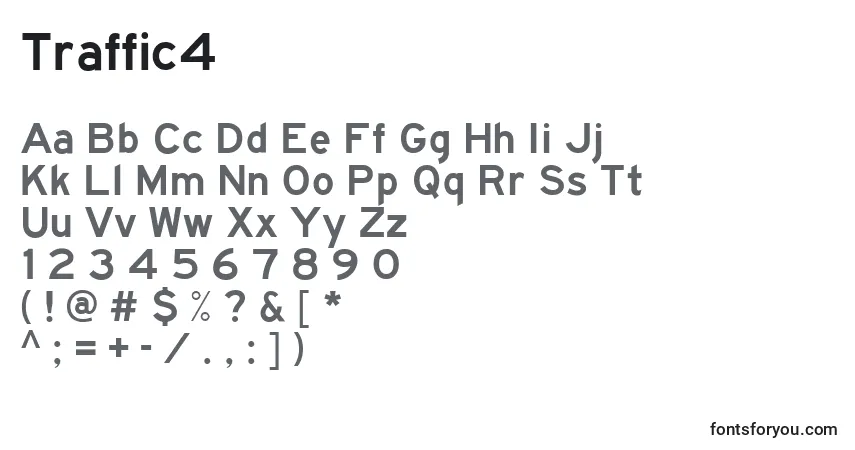 Шрифт Traffic4 – алфавит, цифры, специальные символы