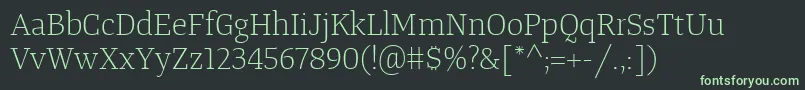Police TangerserifmediumulLight – polices vertes sur fond noir