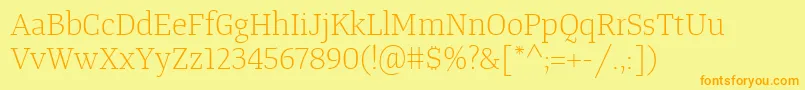 Шрифт TangerserifmediumulLight – оранжевые шрифты на жёлтом фоне