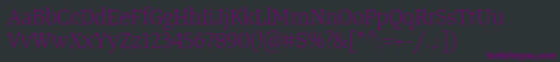 Czcionka TangerserifmediumulLight – fioletowe czcionki na czarnym tle