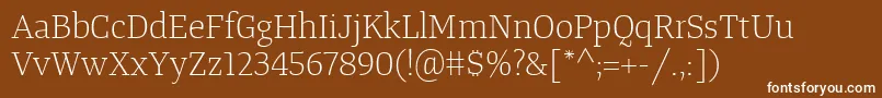 Шрифт TangerserifmediumulLight – белые шрифты на коричневом фоне