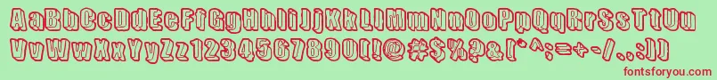 SensoryCortex Font – Red Fonts on Green Background